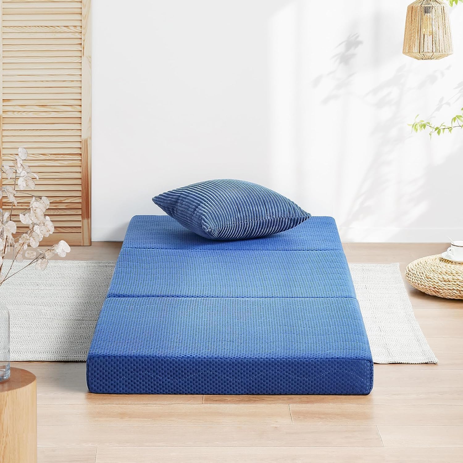DEEP SLEEP EVERY NIGHT Tri-Folding Foam Mattress, 4" Single Size, Play Mat, Foldable Bed, Guest Beds, Portable Bed