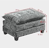 Vista 3 de Modernos y acogedores sofás seccionales para sala de estar, cómodos sofás seccionales verdes, sofá para sala de estar, sofás y sofás (negro, otomano)