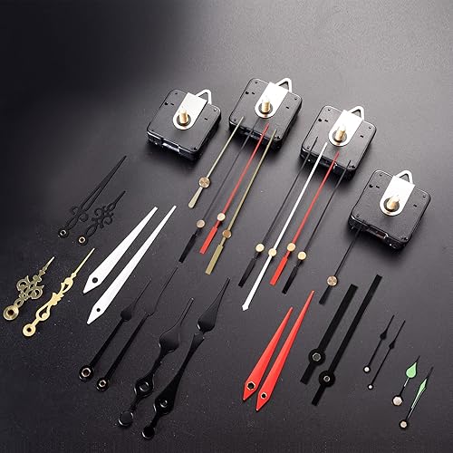 Miniatura 5 de EMOON Kit de repuesto de mecanismo de reloj de 6 piezas con 9 manecillas de reloj, kit de motor de reloj de barrido silencioso, funciona con pilas