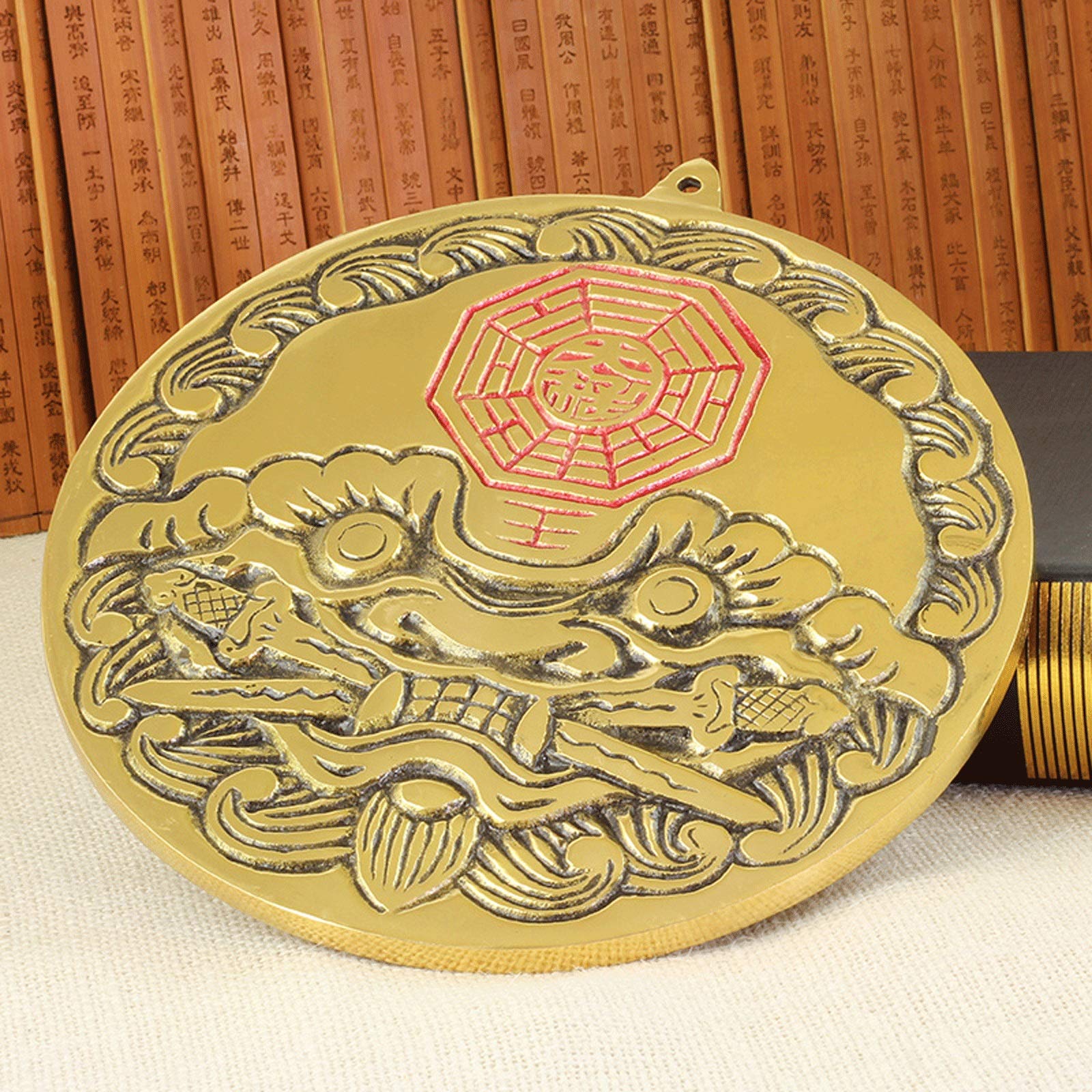 Miroir Feng Shui Chinois，Miroir Bagua, Miroir Bagua Miroir Convexe Miroir Bagua Miroir Bronze Miroir Feng Shui Artisanat Miroir Tête de Tigre (Taille: 17,5 cm) (Taille: 15 cm) (Taille : 15 cm) ( Size
