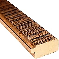 Vista 5 de Marco de fotos Sonoma de madera maciza envejecida color negro y dorado de 33 x 33 pulgadas, ancho de moldeo de 1.625 pulgadas, con plexiglás