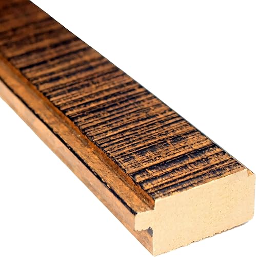 Miniatura 5 de Marco de fotos Sonoma de madera maciza envejecida color negro y dorado de 33 x 33 pulgadas, ancho de moldeo de 1.625 pulgadas, con plexiglás