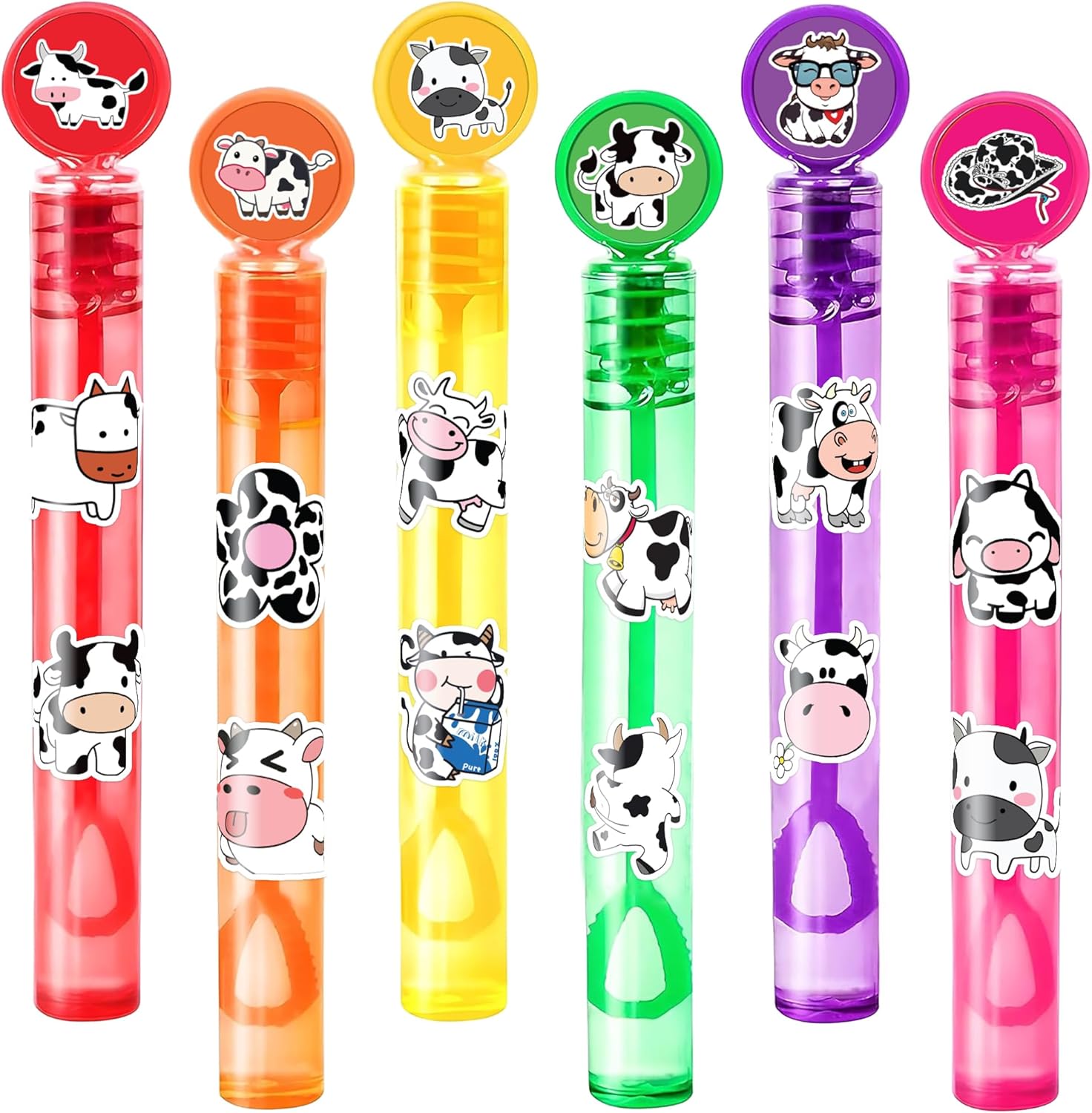 Cow Party Favors for Kids – 24PCS Farm-Themed Mini Bubble Wands, Great for Birthday Supplies, Pinata Fillers, Goodie Bags & Classroom Rewards