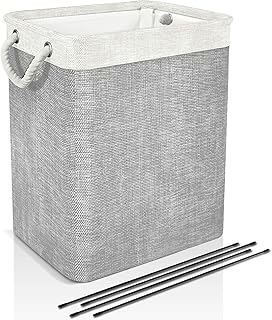 DYD Laundry Basket with Handles Linen 20'' Tall Large Hampers for Laundry Storage Baskets Built-in Lining with Detachable ...