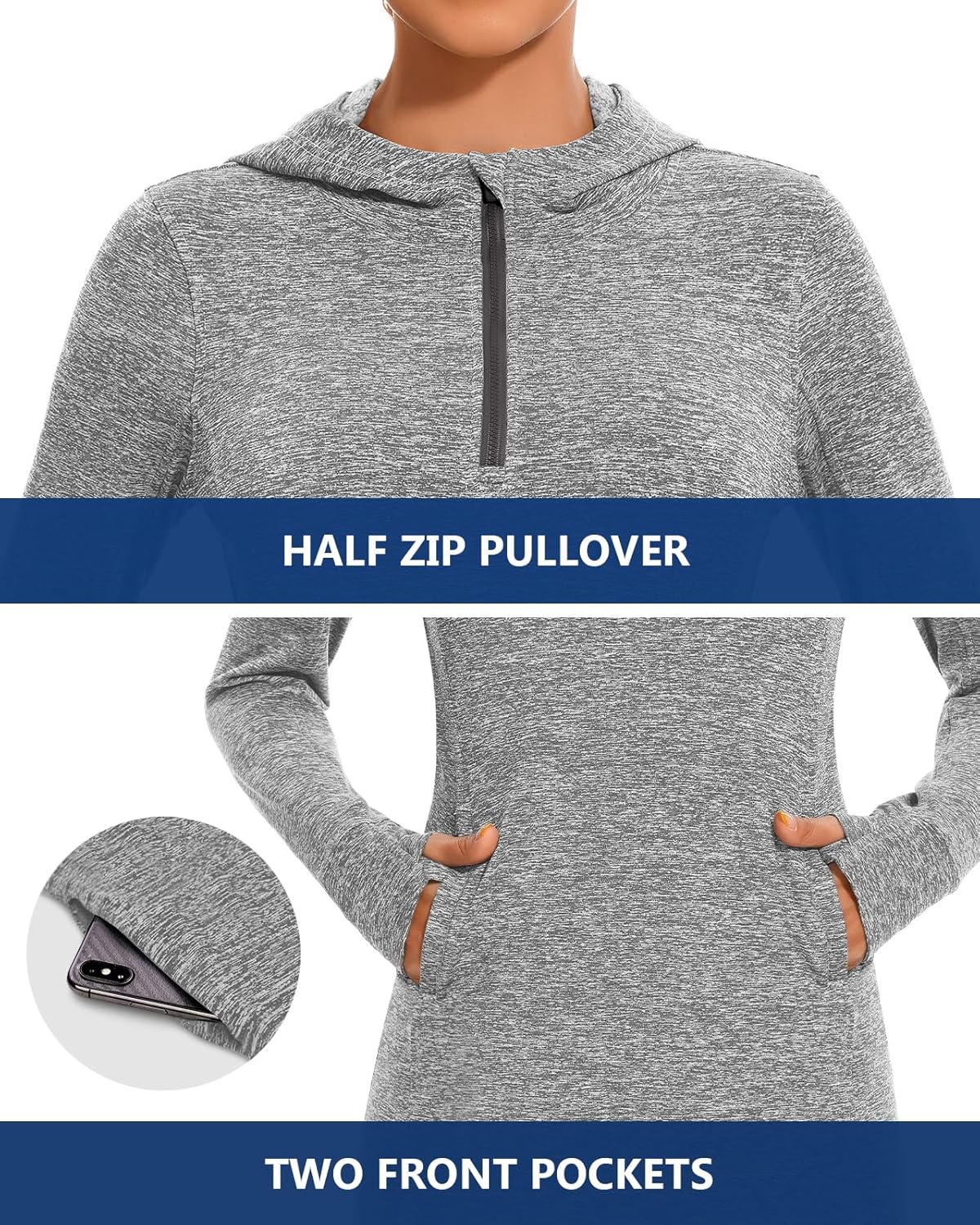 Soneven Women's Fleece Sweatshirt Dress Warm Pullover Long Sleeve Thermal Hoodie Dresses Winter Outfits with Pocket - Image 4