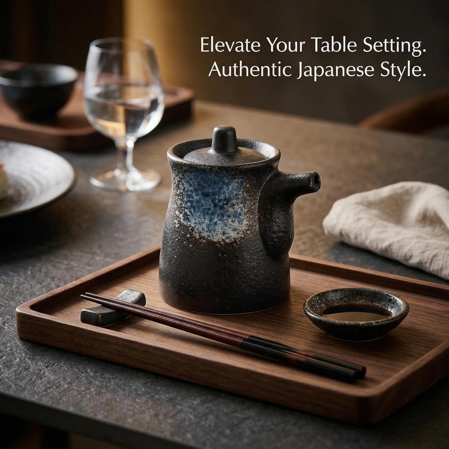 Hemoton 3pcs Ceramic Seasoning Bottle Pottery Japanese Ceramic Soy Sauce Vinegar Grease Pot Cooking Olive Oil Dispenser Sushi Sauce Container for Kitchen Cooking