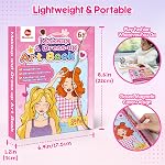 Mocoosy Maquillage Art Artisanat pour les enfants Ages 4-8, Pretend Play Coloring Activity Book with Stickers, Mode Design Sketchbook, Voyage Jeu Airplane Voiture Voyage Jouet Cadeau anniversaire pour fille 5 6 7 8 9