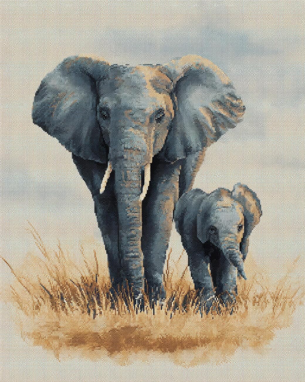 Rqwybcaxn Bead Embroidery Kits Watercolor Elephant 40x50cm