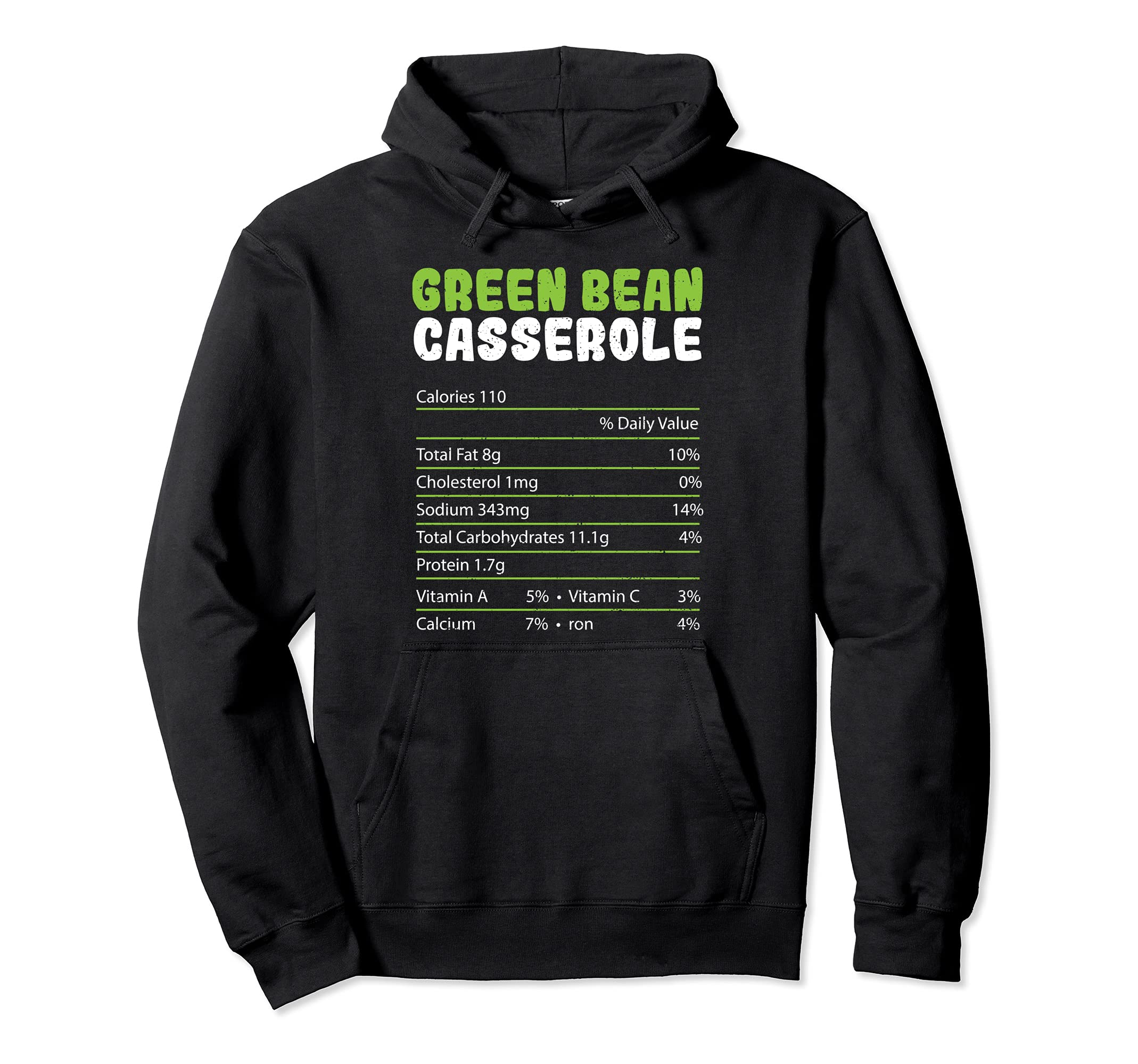 Thanksgiving: Green Bean Casserole Nut... Vegetables Sayings Pullover Hoodie, Black