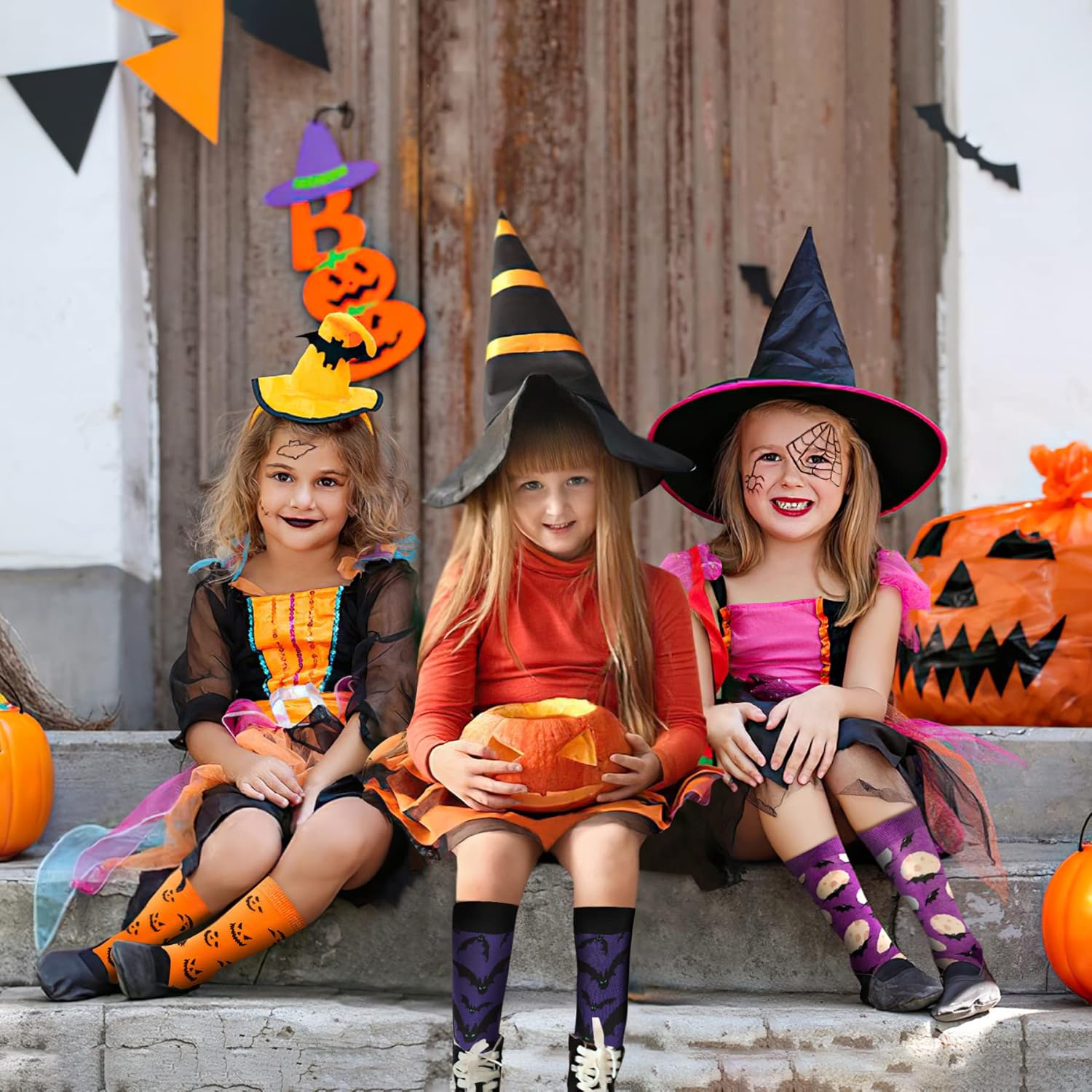 6 Pairs Halloween Christmas Socks for Men Women Girls Funny Xmas Socks Santa Claus Elk Cotton Sock Set - Image 2