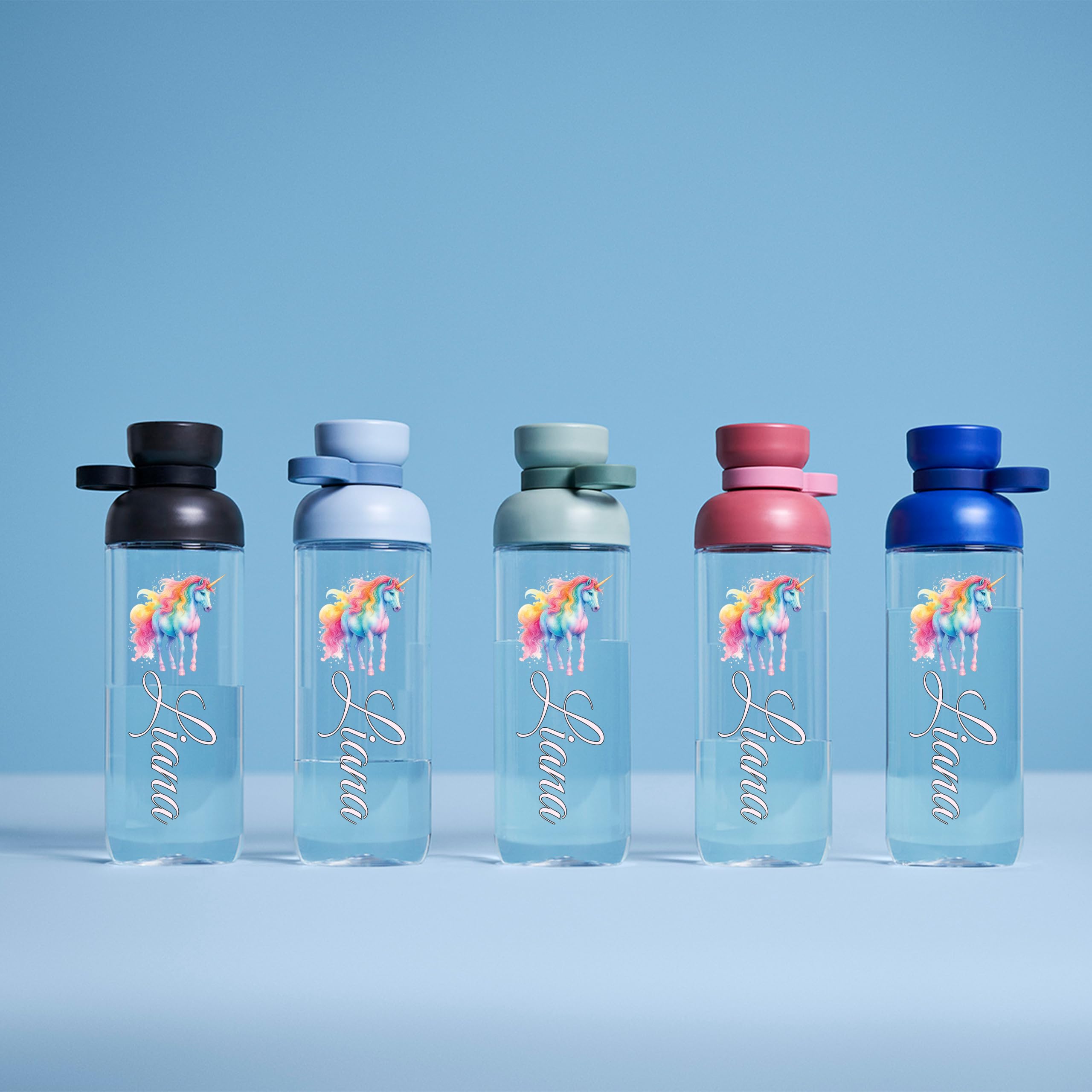 Mepal Personalisierte Brotdose Trinkflasche | Regenbogen Einhorn Mädchen
