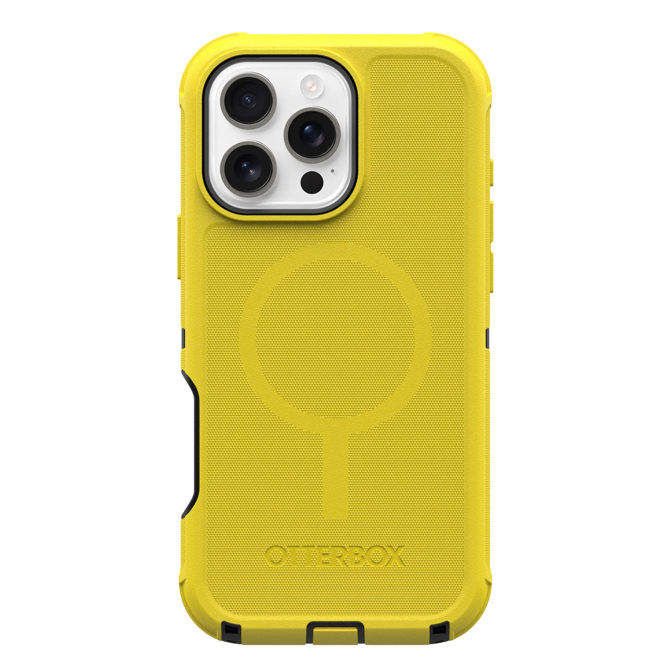 OtterBox Funda MagSafe para iPhone 16 Pro Max (solamente) - Serie Defender - Noche (negro y amarillo) - Solo funda - Imanes integrados - Sin pantalla - Resistente y duradera - con protección de puerto
