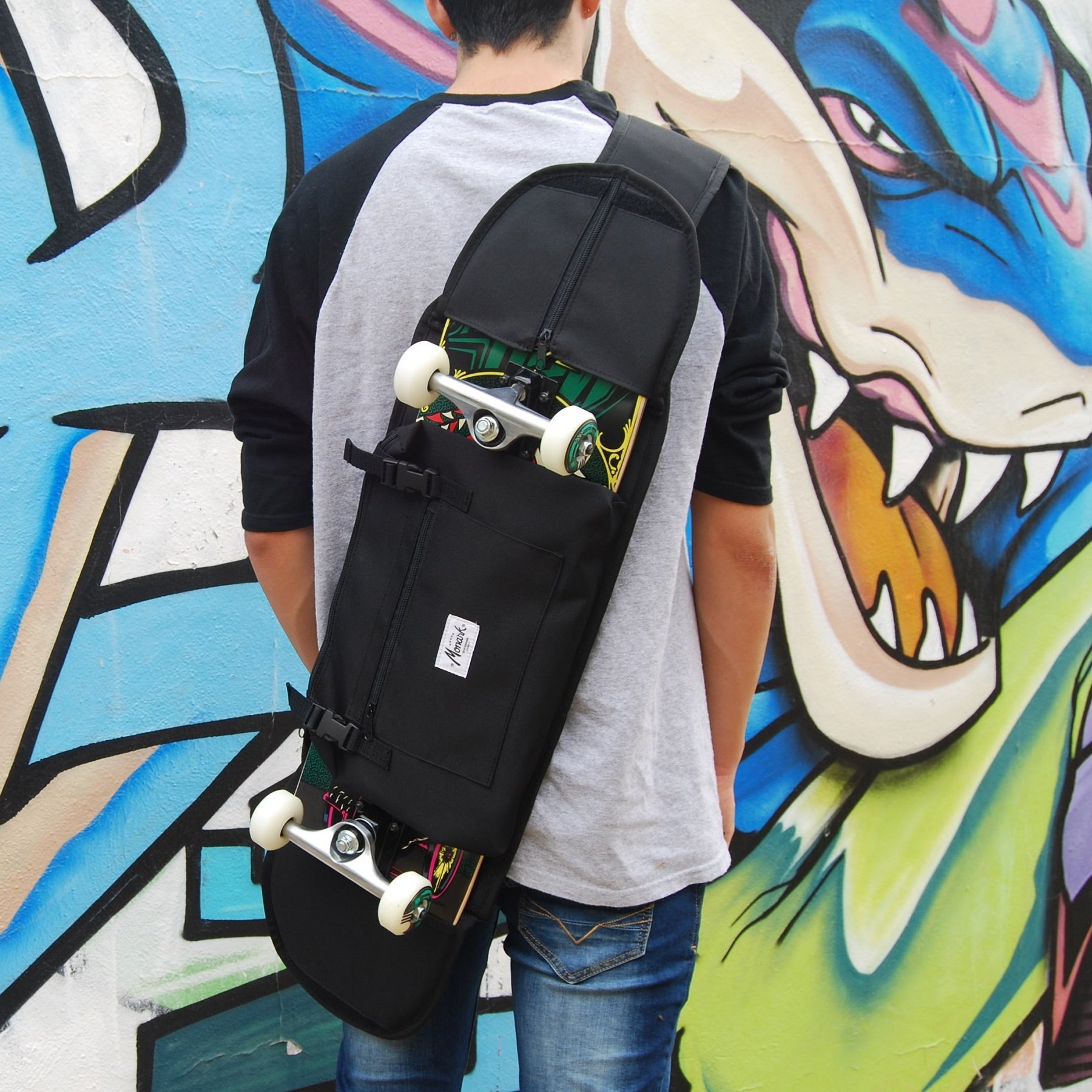 Skateboard Sac a Dos pour Skate 7.5" - 8.5" - Noir