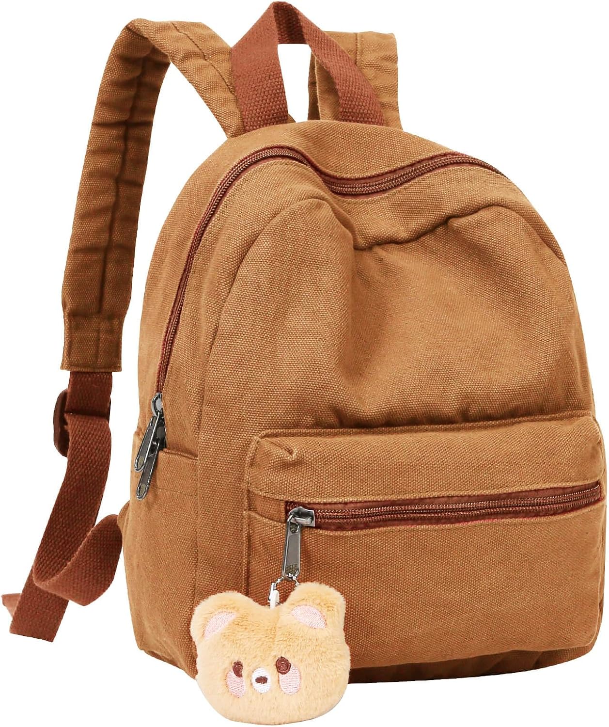 Phaoullzon Teen Girls Mini Backpack Purse Kids Canvas Small Tiny Cute Bag,Dark Orange Dark Orange Mini