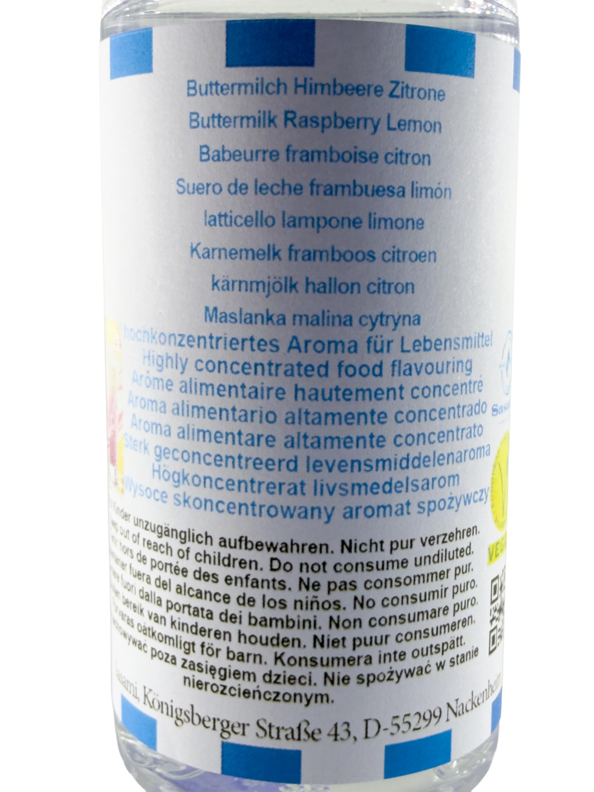 Buttermilch Himbeere Zitrone Aroma Konzentrat - Vegan - Sasami - 100ml