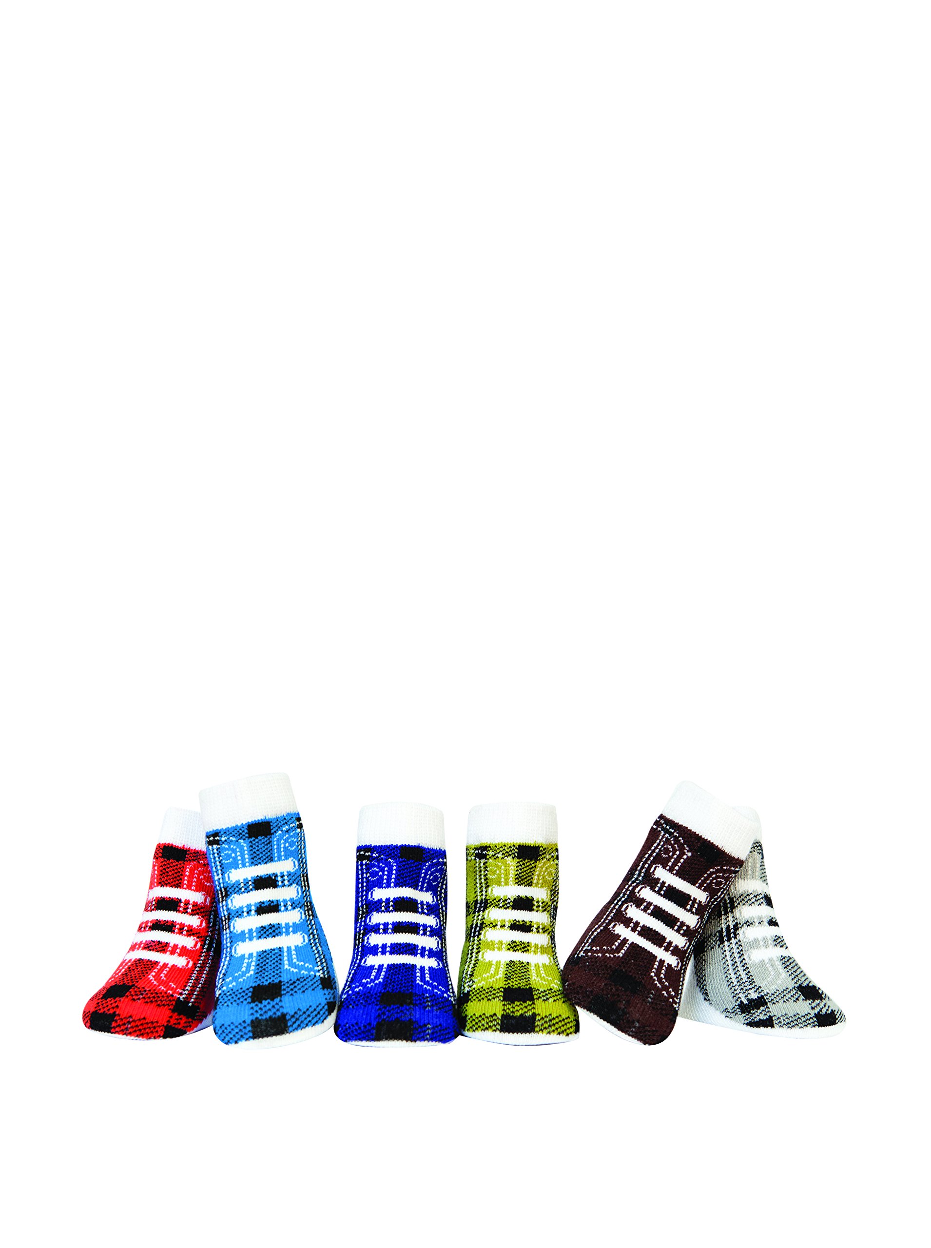 Trumpette Baby Boys Dawson's Plaid High-Top Tennis Shoes Sneaker Socks (6 Pairs)