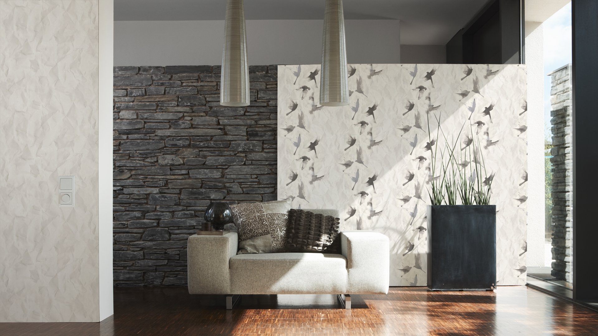 A.S. Création Vliestapete Free Nature Tapete natürlich 10,05 m x 0,53 m braun grau Made in Germany 343965 34396-5