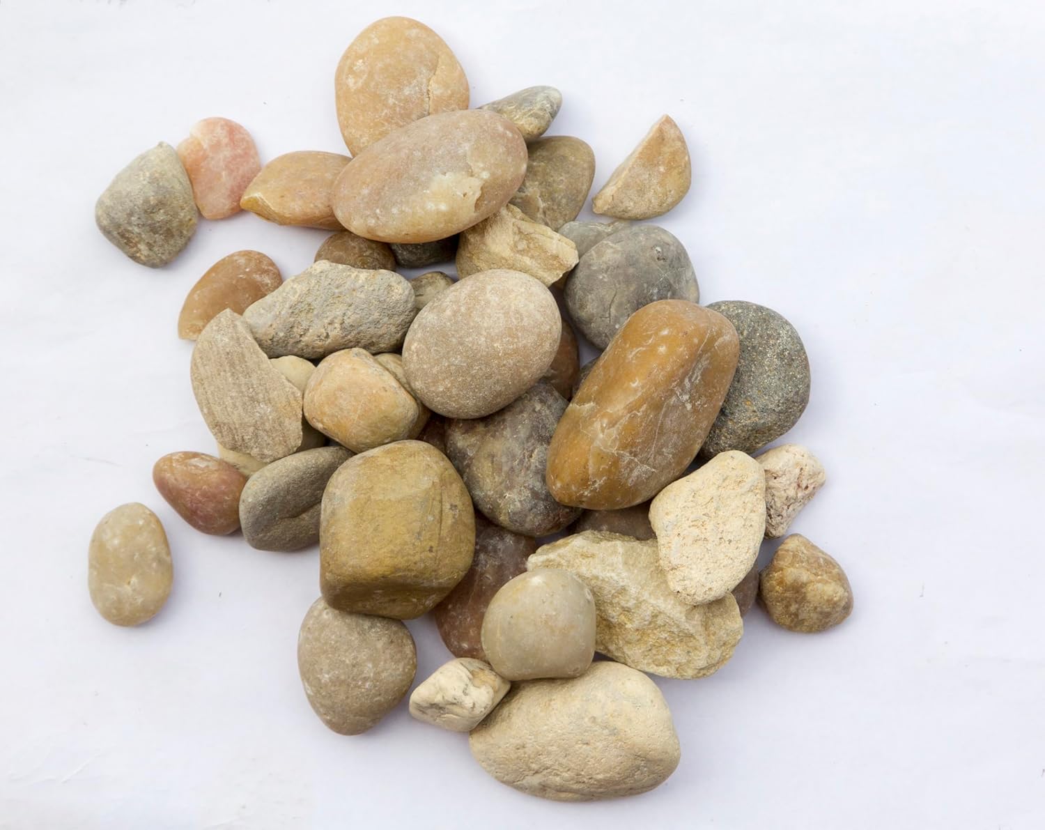 River Rock – Gravel Company Alabama Sunset 1" for Landscaping, Drainage, Borders & Walkways – Natural Rounded Stone (40 lbs)