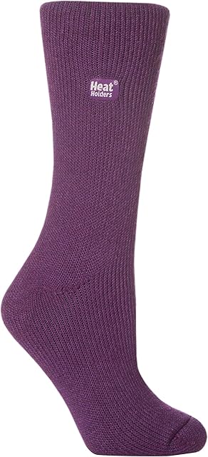 HEAT HOLDERS Ladies Original Thermal Socks Size 4-8 Uk, 37-42 eur (Purple)