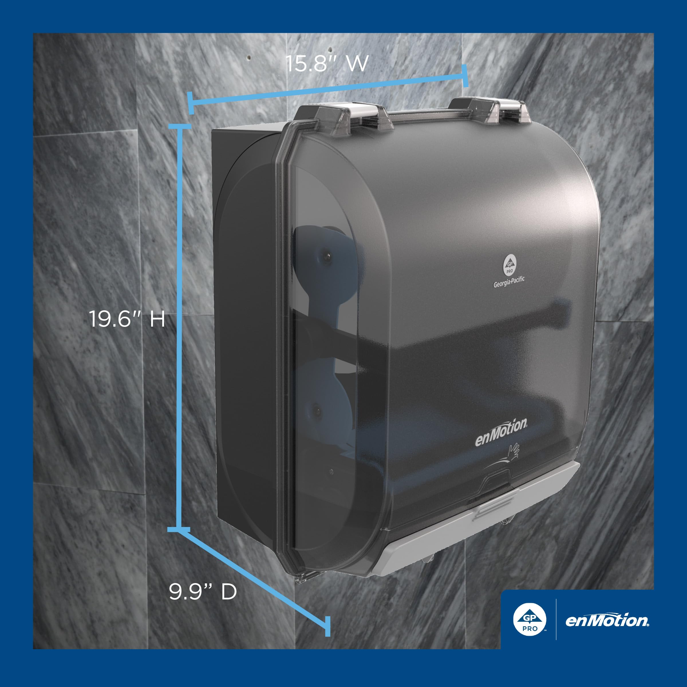 ENMOTION® Dispensador automático de Toallas de Papel sin Contacto de 10 Pulgadas por GP Pro (Georgia-Pacífico), Negro, 1 dispensador