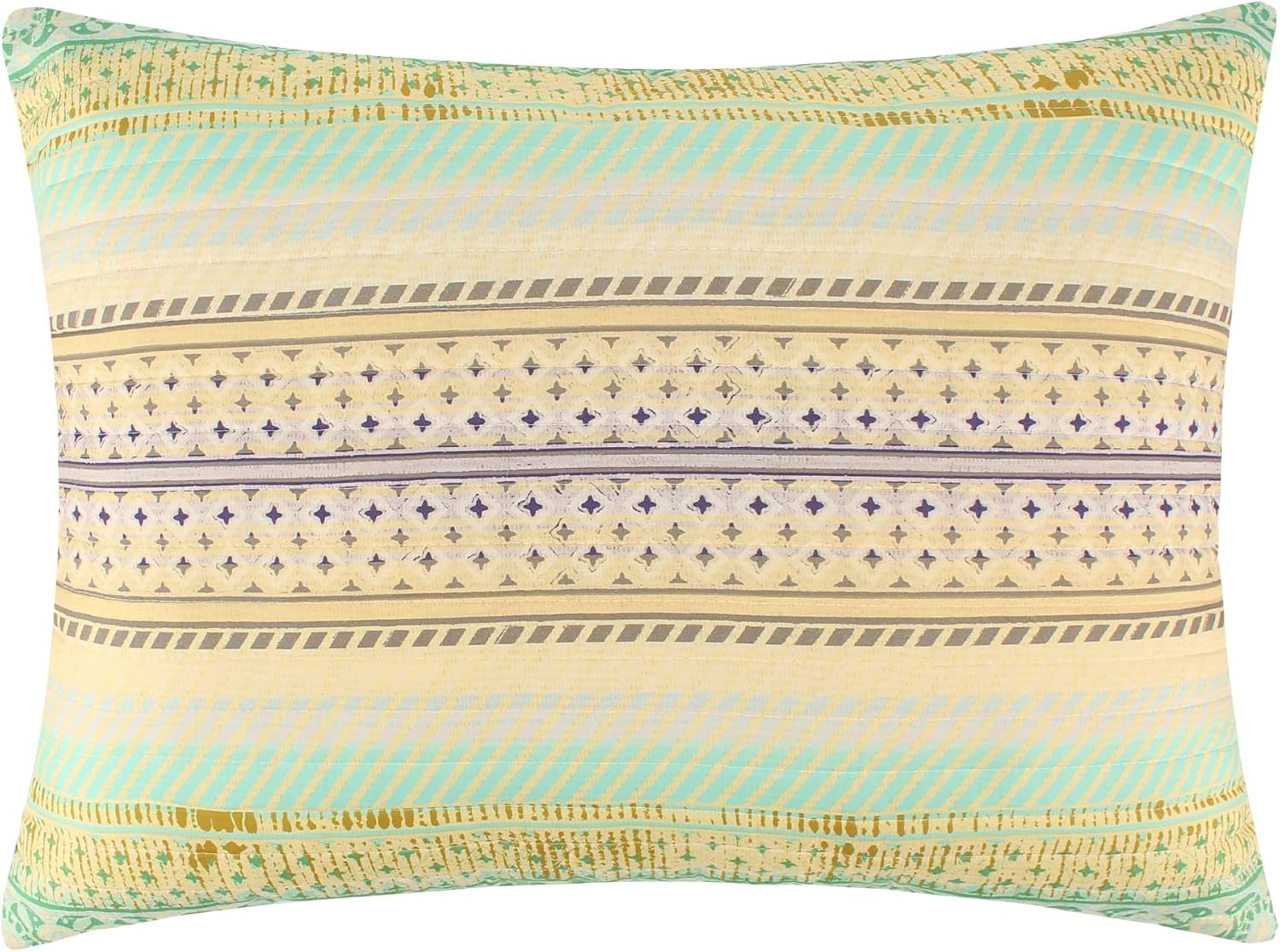 Greenland Home Fashions Heirloom Stitches Quilted Pillow Sham Collection, Decorative Pillow Cover, Standard, Aurora Blue
