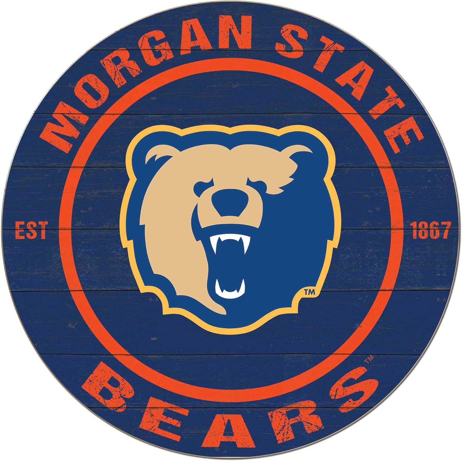 KH Sports Fan Morgan State Bears Colored Circle Sign, 20x20 Inches, Bears Decor for Dorm, Bedroom, Fan Cave, Living Room; Display Your Team Spirit with This Unique Morgan State Bears Wall Art