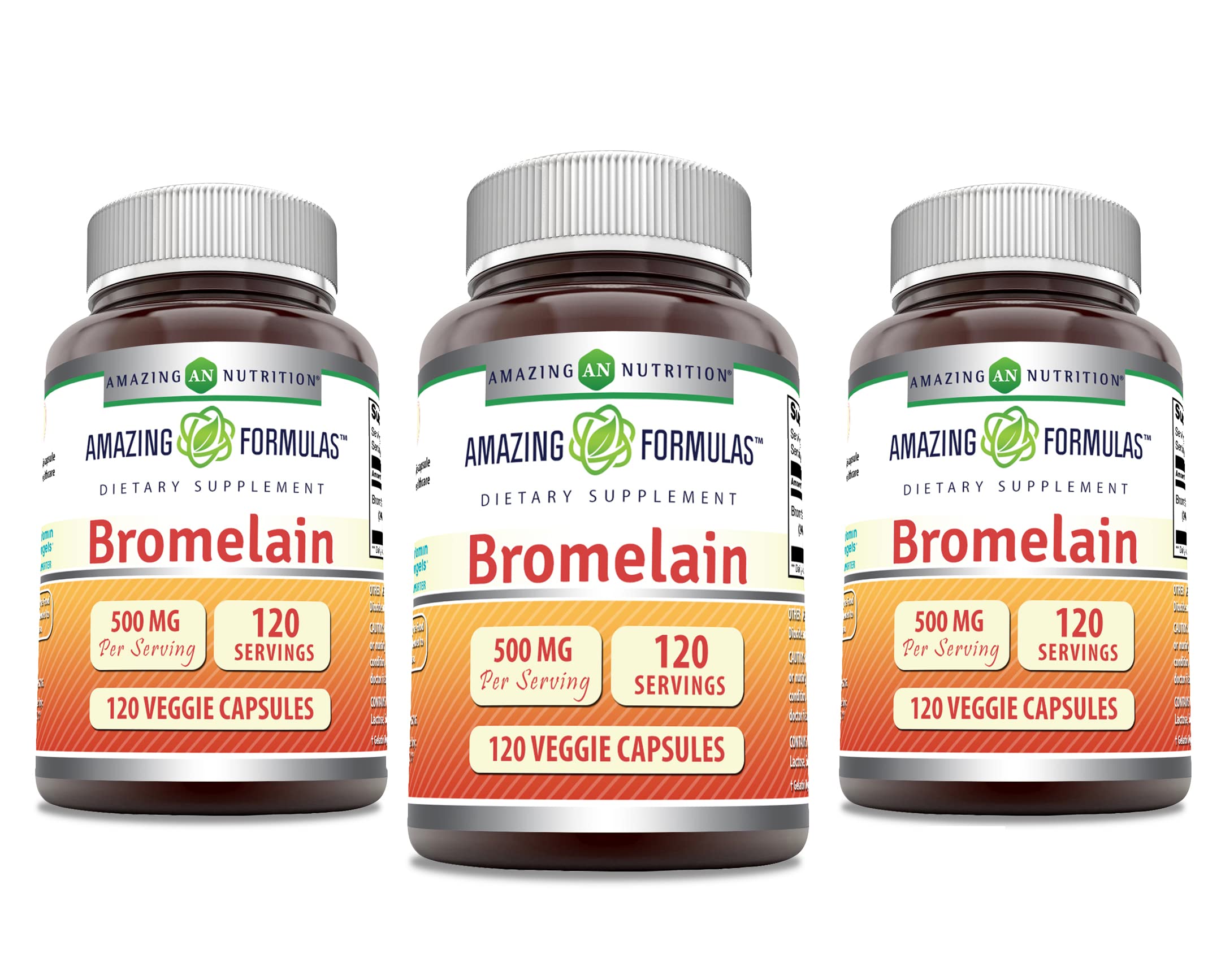 Amazing Formulas Bromelain Supplement | 500 Mg Per Serving | Veggie Capsules | Gluten Free | Made in USA | Ideal for Vegetarians (1 Pack | 120 Count) — Amazon image 7