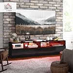 HOMCOM Perte élevée LED TV Cabinet Stand pour les téléviseurs jusqu'à 75", Home Entertainment Center Moderne TV Unité de stockage, noir