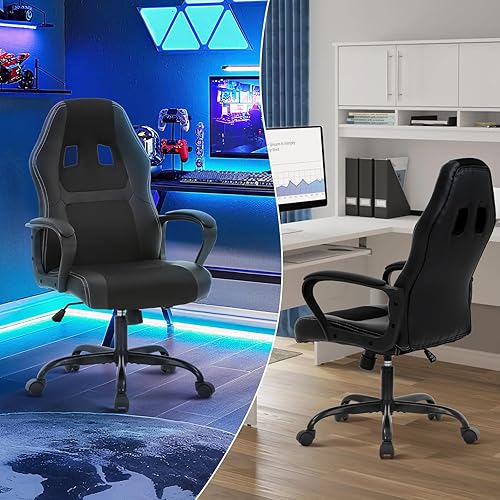 Miniatura 7 de Silla de juegos Silla de computadora de piel sintética con soporte lumbar Sillas de juego de altura ajustable Sillas de escritorio ergonómicas de