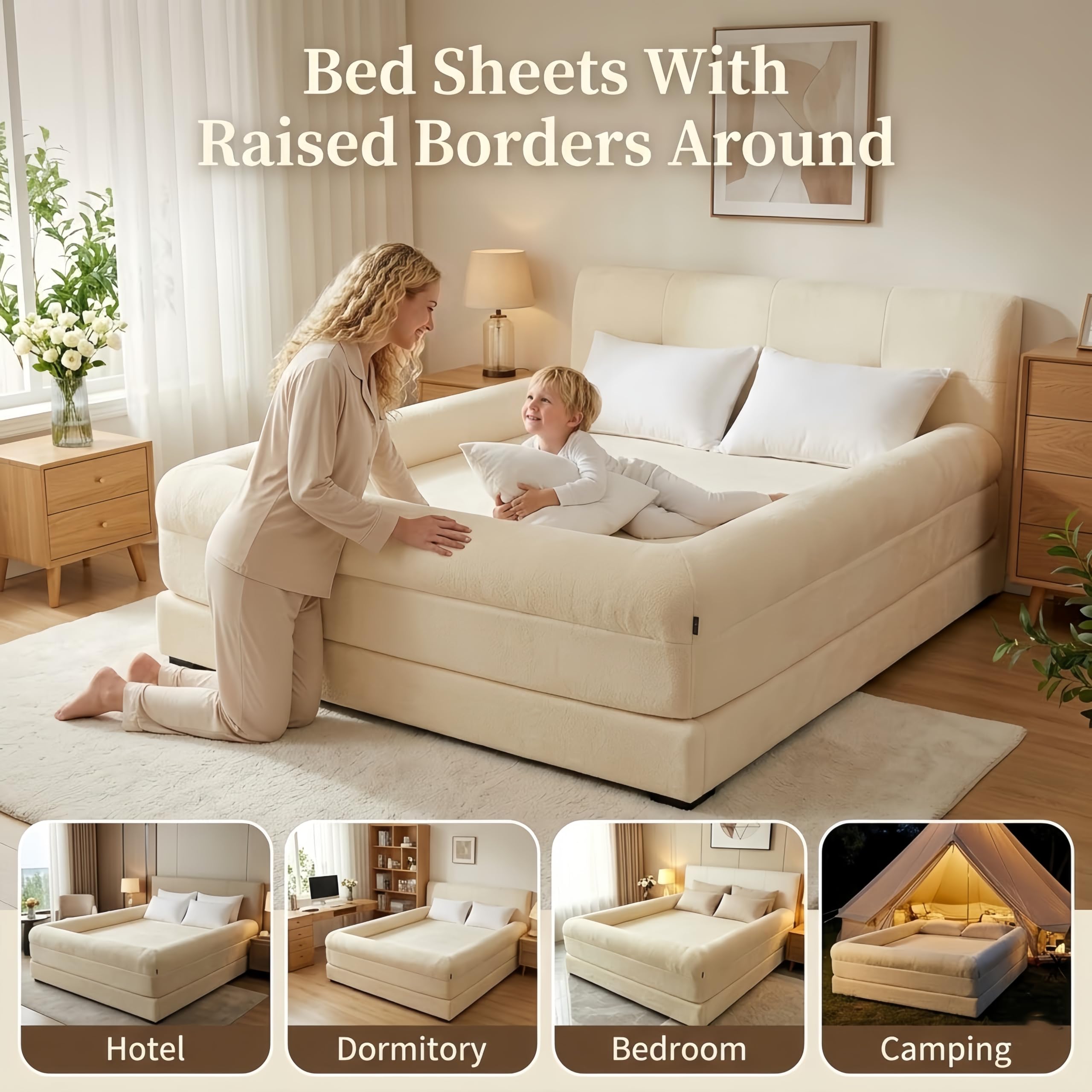 Best Bed Sheet With Borders in 2026: Ranked Picks 3 Generic The World’s First Bordered Bed Sheet-Bed Sheet with Border, Padded Zippe — product photo