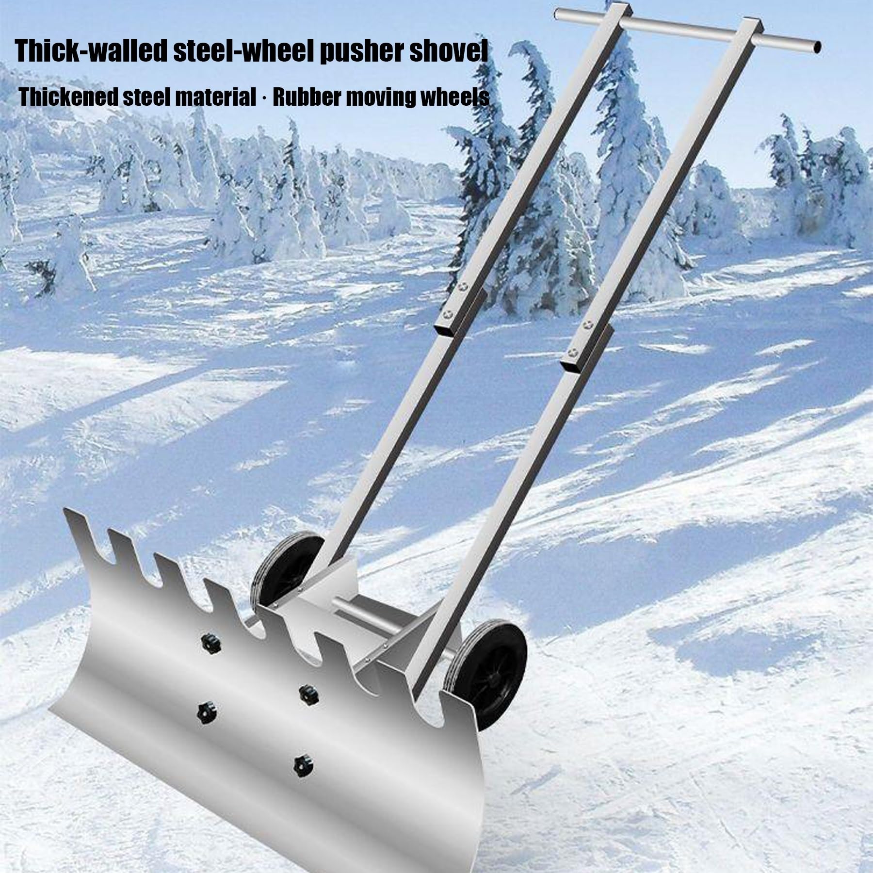 Pale Spazzaneve A 2 Ruote Spazzaneve Manuale Spazzaneve Manuale Portatile Attrezzo Per La Rimozione Della Neve All'aperto(Double-layer)