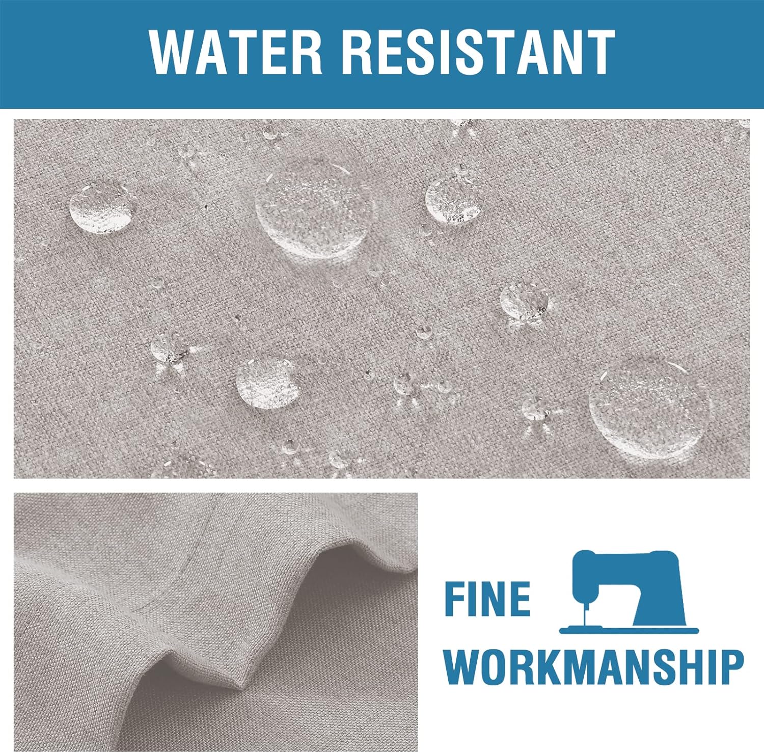 H.VERSAILTEX Linen Tie Up Curtains Thermal Insulated Waterproof Balloon Roman Shade Light Filtering Adjustable Bathroom Rod Pocket Panel for Small Window,42in Wide by 63in Long,Heather Taupe