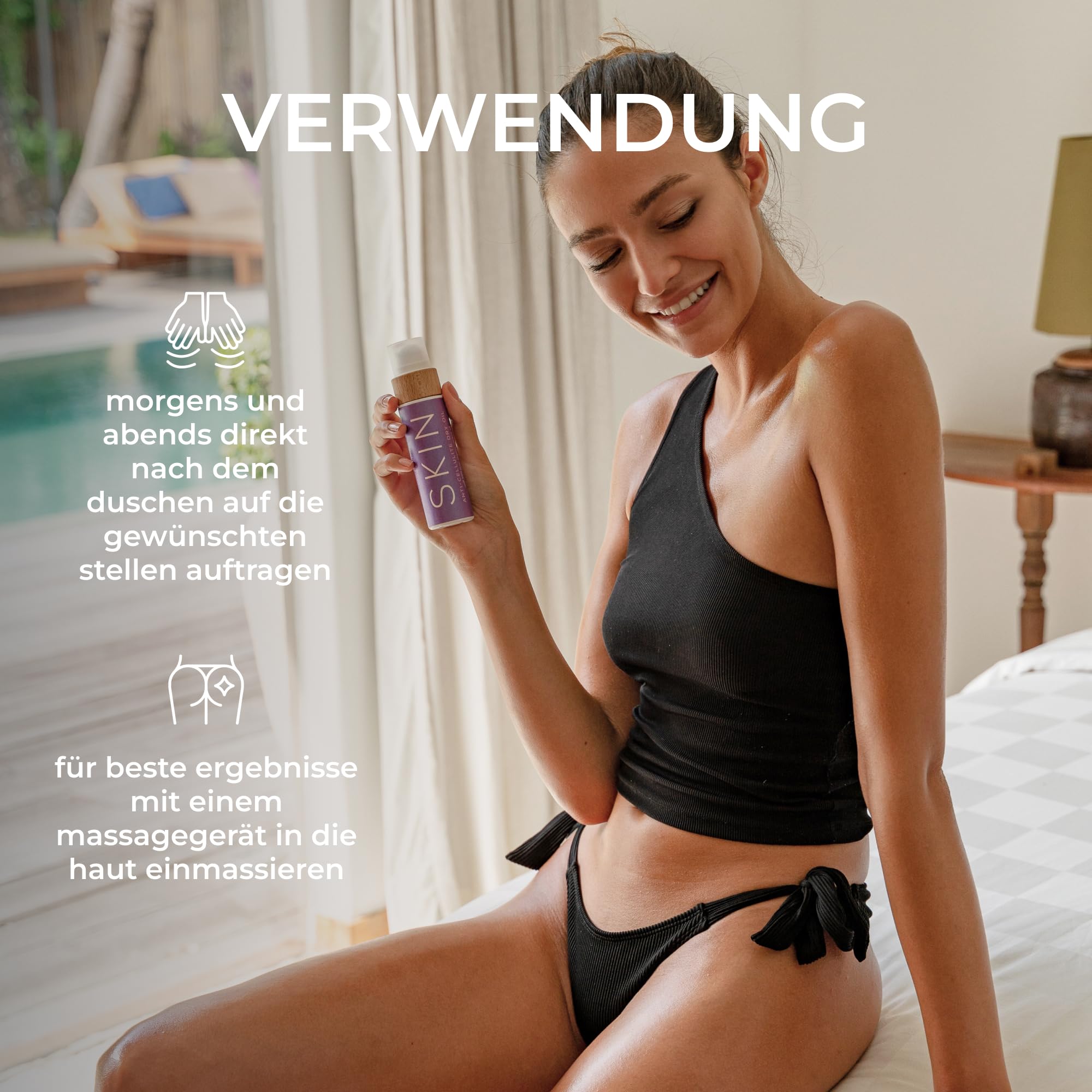 COCOSOLIS SKIN Anti Cellulite - Bio-Trockenöl gegen Orangenhaut - Strafft, erfrischt und revitalisiert die Haut - pflegendes Öl für Massage (110)