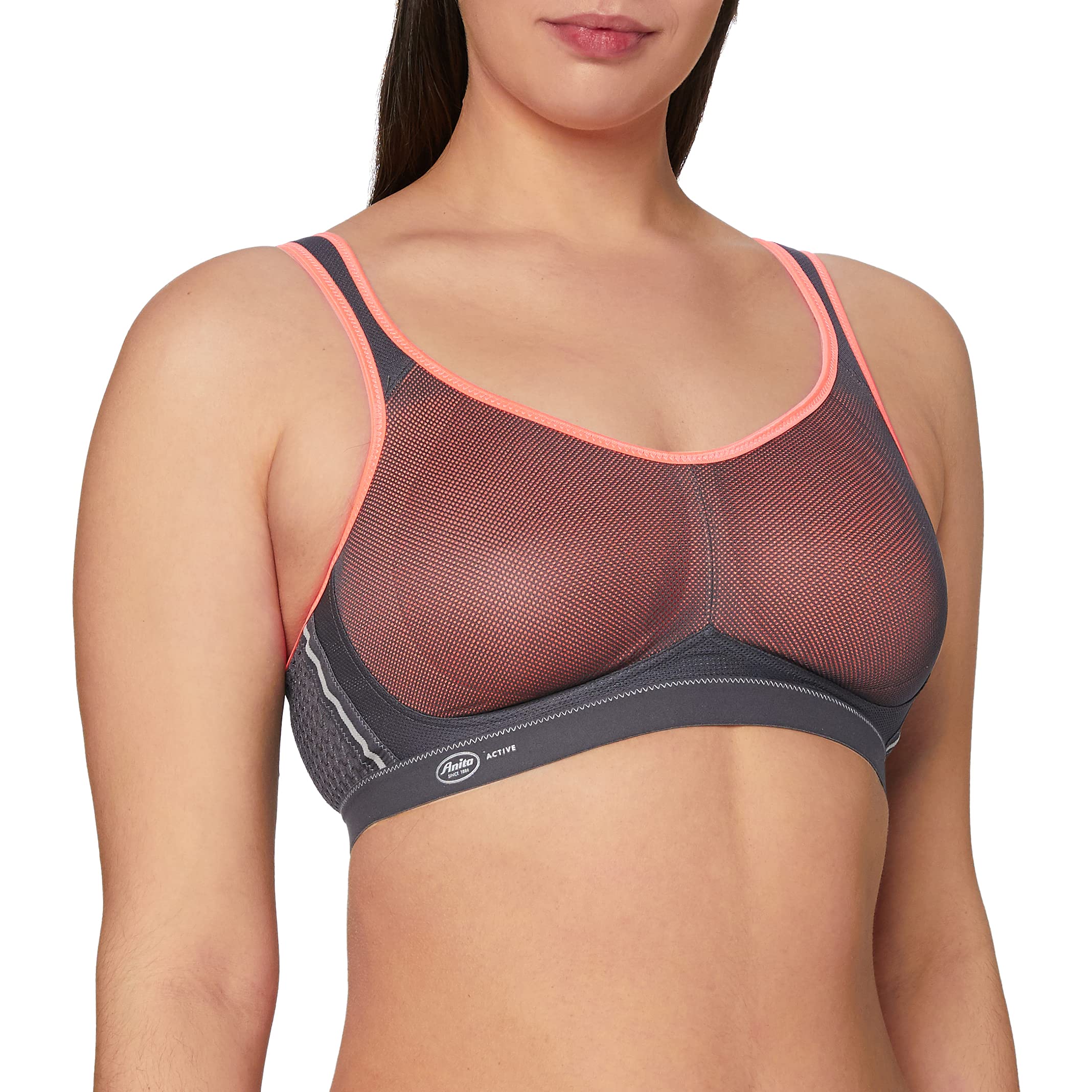 Anita Active Women's Air Control Sports Bra, Multicolour (Coral/Anthracite 595), (Size:38C)