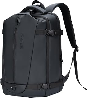 Travel Backpack for Men and Women, Flight-Approved Carry-On Backpack with Laptop Compartment; Large-Capacity Personal Item for Business, Work, School, or Weekend Trips (Black).