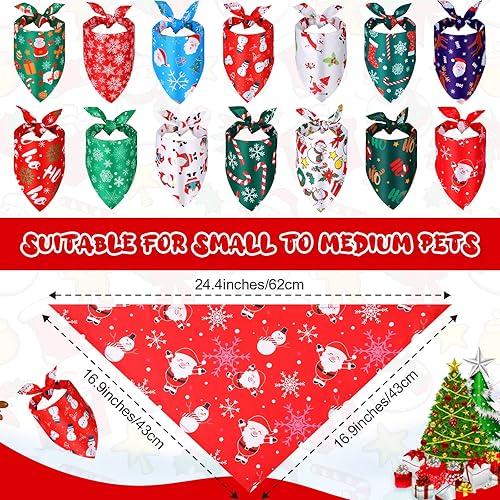 Miniatura 3 de Xuniea 14 bandanas de Navidad para perro, bandana para mascotas, bufanda para perros pequeños, medianos y grandes, accesorios para disfraz de fiesta