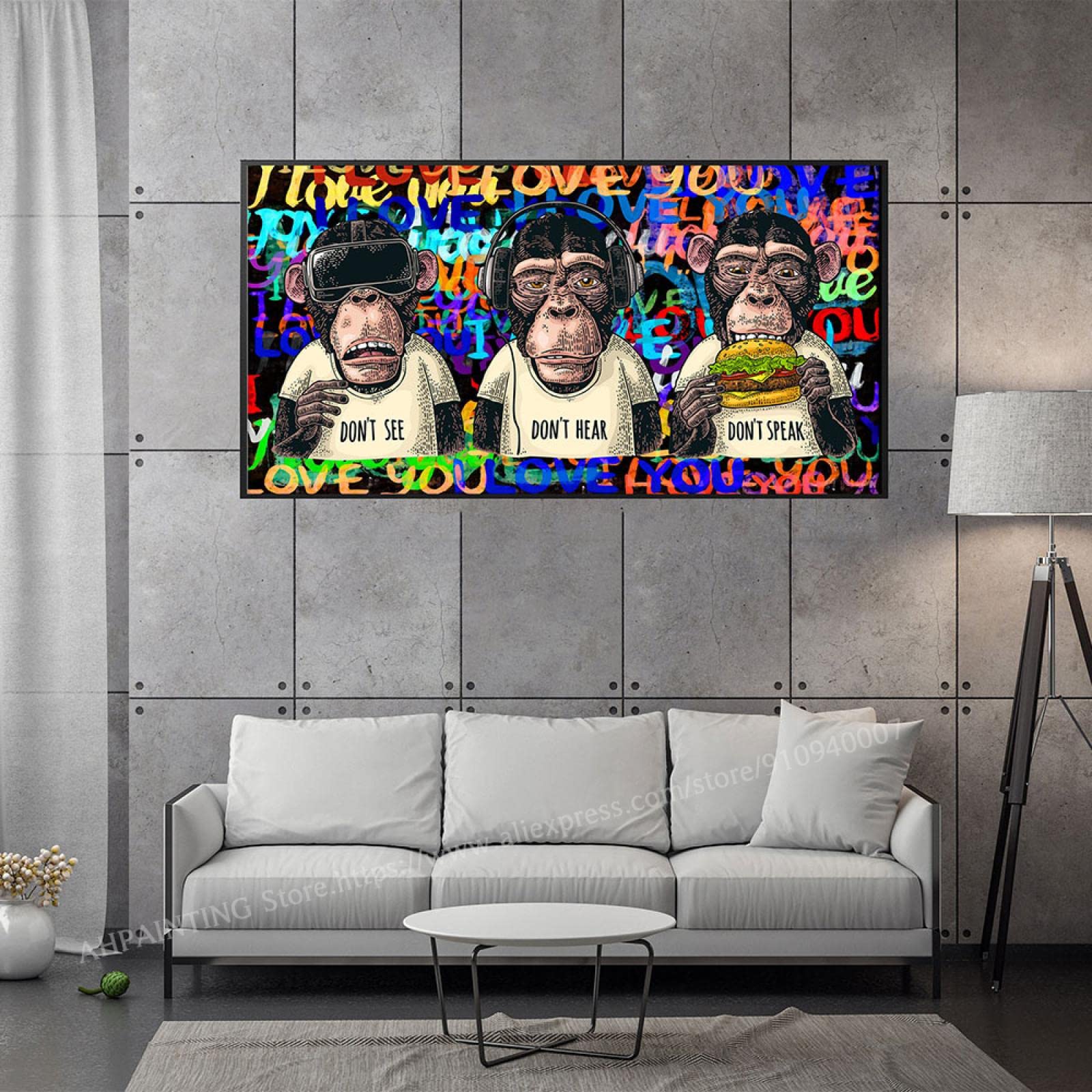 Amazon｜スリーワイズモンキーグラフィティストリートポップアート