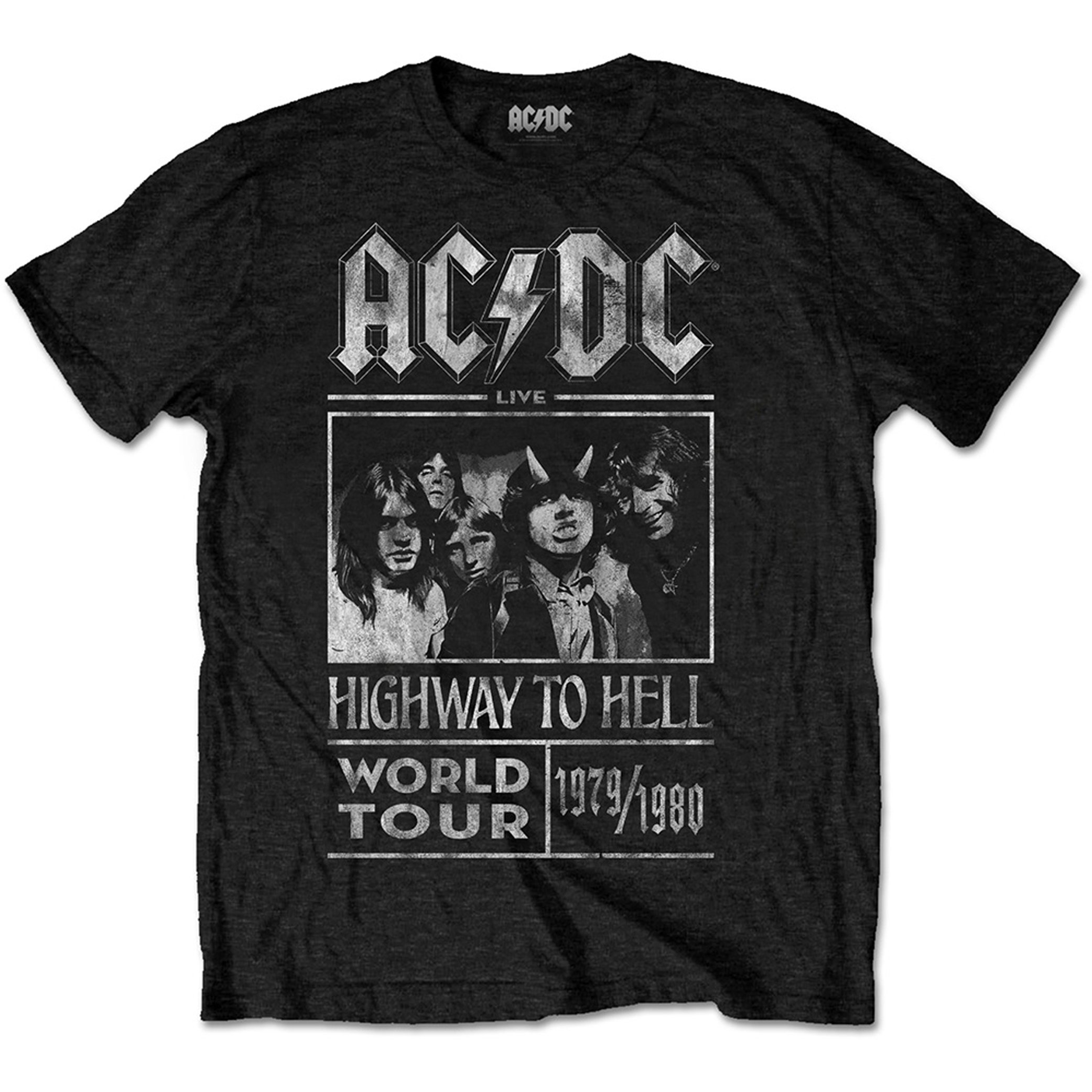 Ac/Dc Highway to Hell World Tour 1979/1980 Official Tee T-Shirt Mens Unisex (Medium) Black