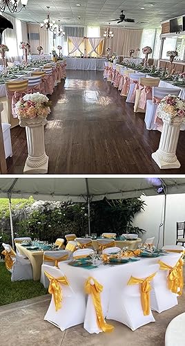 Miniatura 3 de Paquete de 50 bandas de satén para sillas de boda, lazos color burdeos, 7 x 108 pulgadas, bandas de tela para banquetes, fiestas, hoteles,