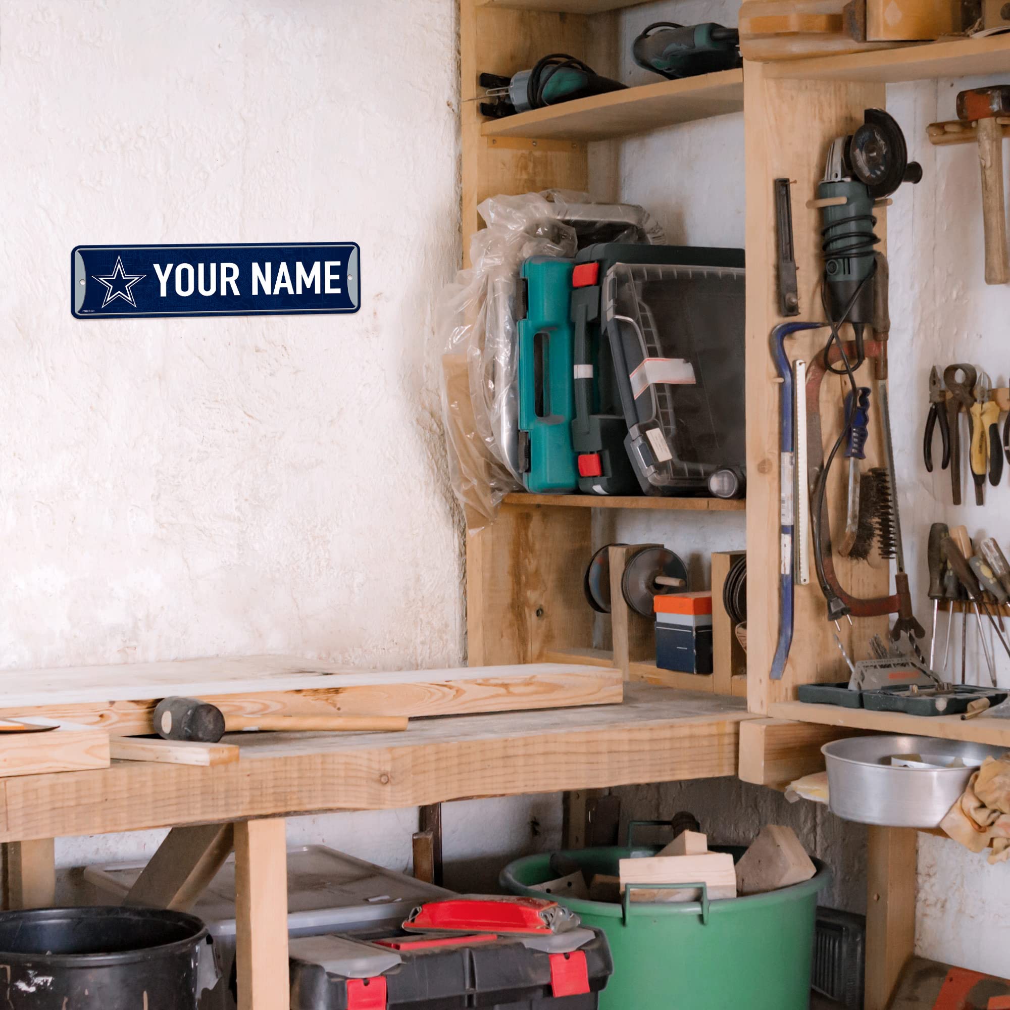 Rico Industries NFL Football Dallas Cowboys Primary Personalized Metal Street Sign 4