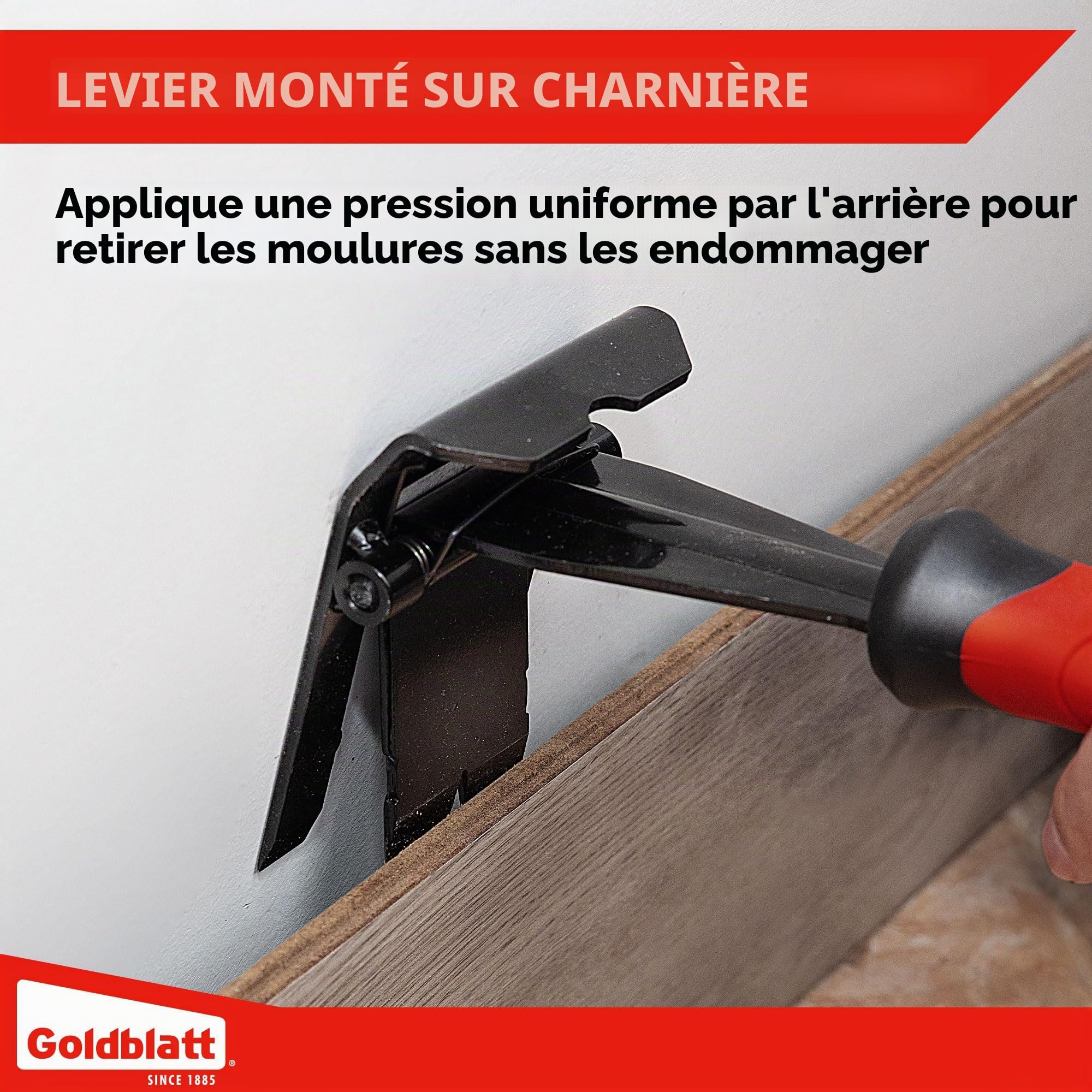 Goldblatt Extracteur de garniture, extracteur de moulage de 7,6 cm pour ne pas endommager la surface, outil multifonction pour retirer les barres de moquette, plinthes, moulage, revêtement et retrait