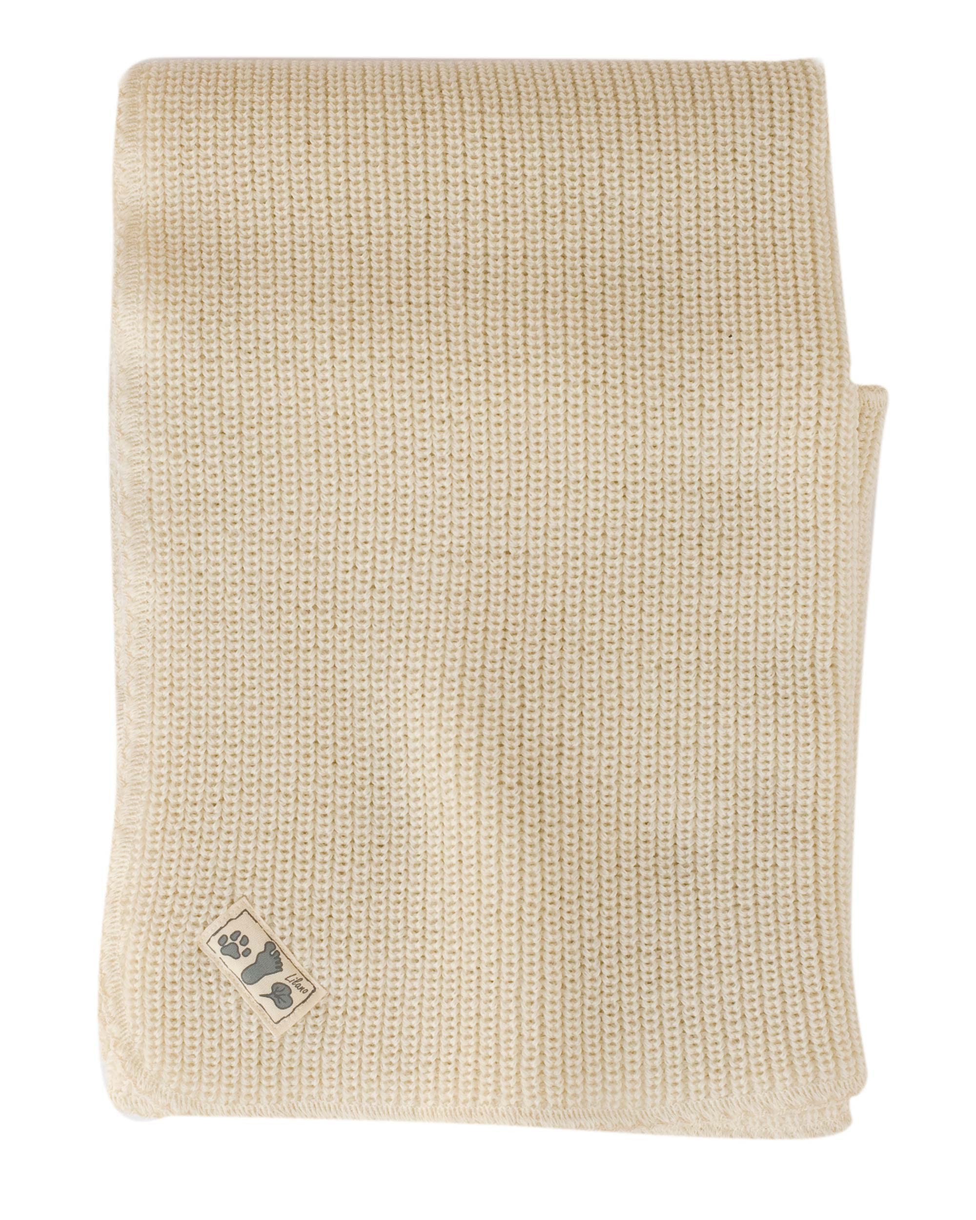 Lilano, Coperta spessa per bambini, 100% lana (kbT), 90 x 85 cm (naturale)