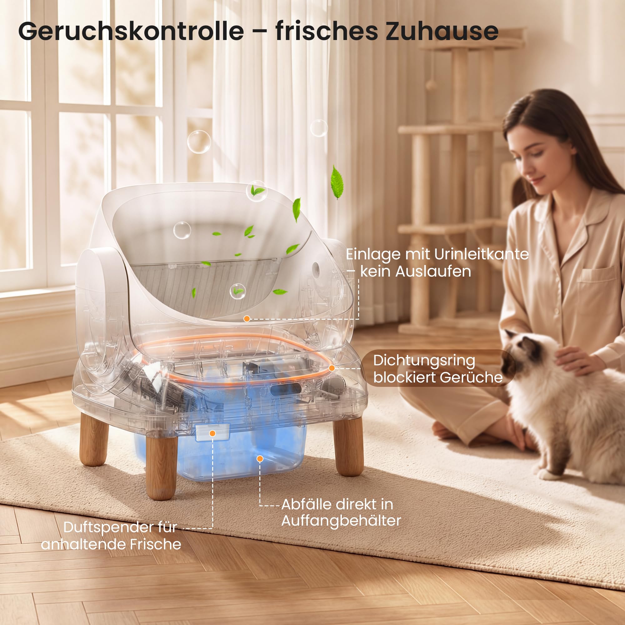 Devoko Elektrisches Katzenklo selbstreinigend mit 8 Sensoren,IPX5 wasserdicht,Katzentoilette elektrisch mit APP-Steuerung,selbstreinigende Katzentoilette XXL für große Katzen & Mehrkatzenhaushalte