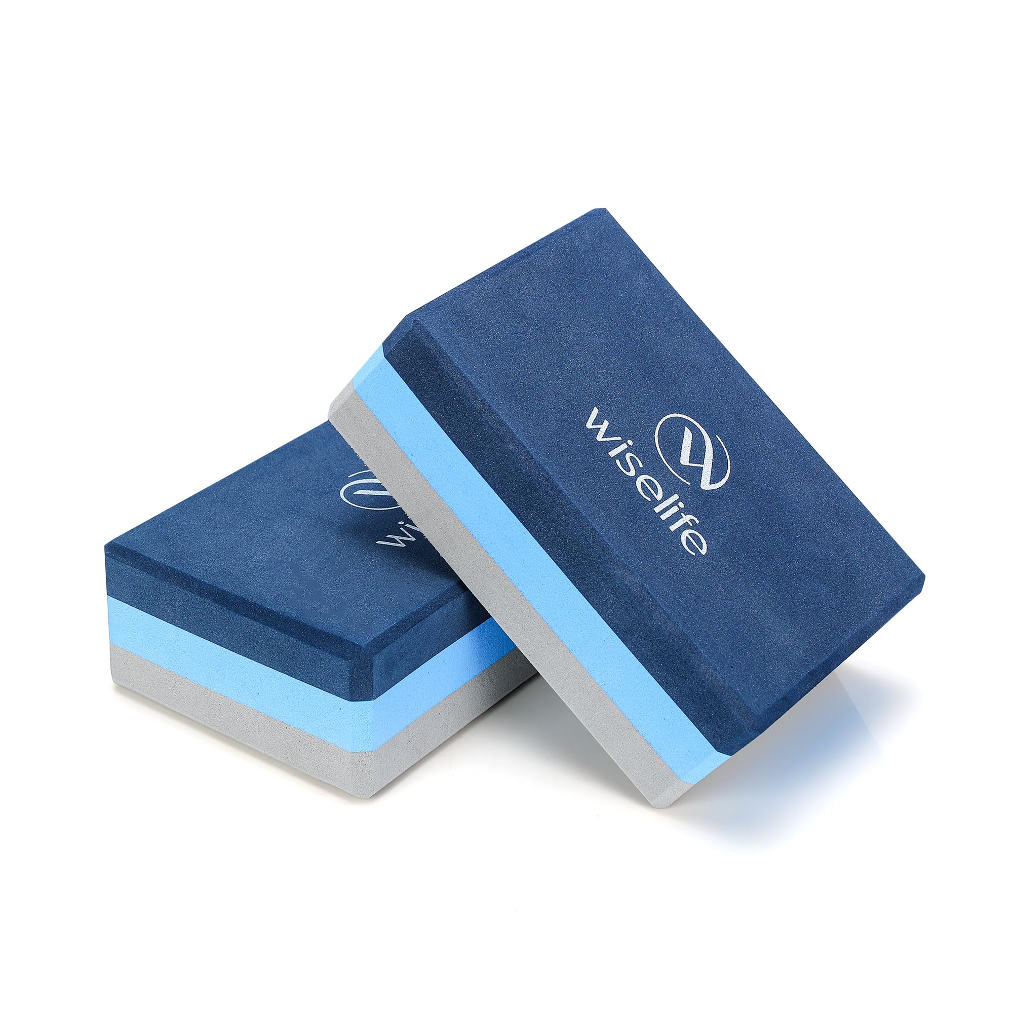 WiseLife Classic Yoga Block | Yoga Brick (Regular Size), High Density Premium TPE Foam Material, Soft Surface, Triple Layer for Optimum Balance, Support & Cushion (Pair, Blue Grey)-image-14