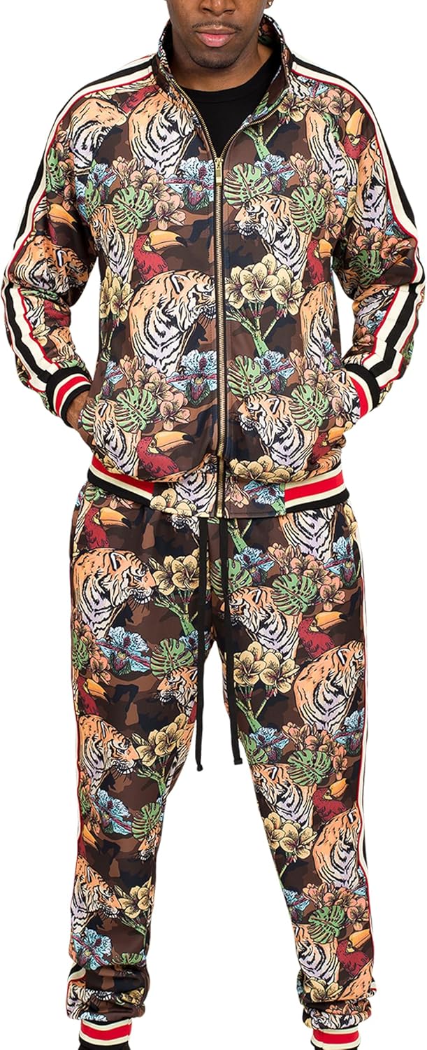G-Style USA Men's Jungle Tiger G Stripe Track Suit Set ST808 - Camo - Large