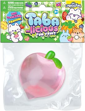 ORB Tabalicious TABA スクイッシーピーチ 楽しいフルーツおもちゃ - キュートで粘着性のあるフルーツ TABA スクイッシー、透明でリアルな色 - スクイッシーストレスボールおもちゃ - 子供と大人のためのかわいい感覚フィジェットトイ