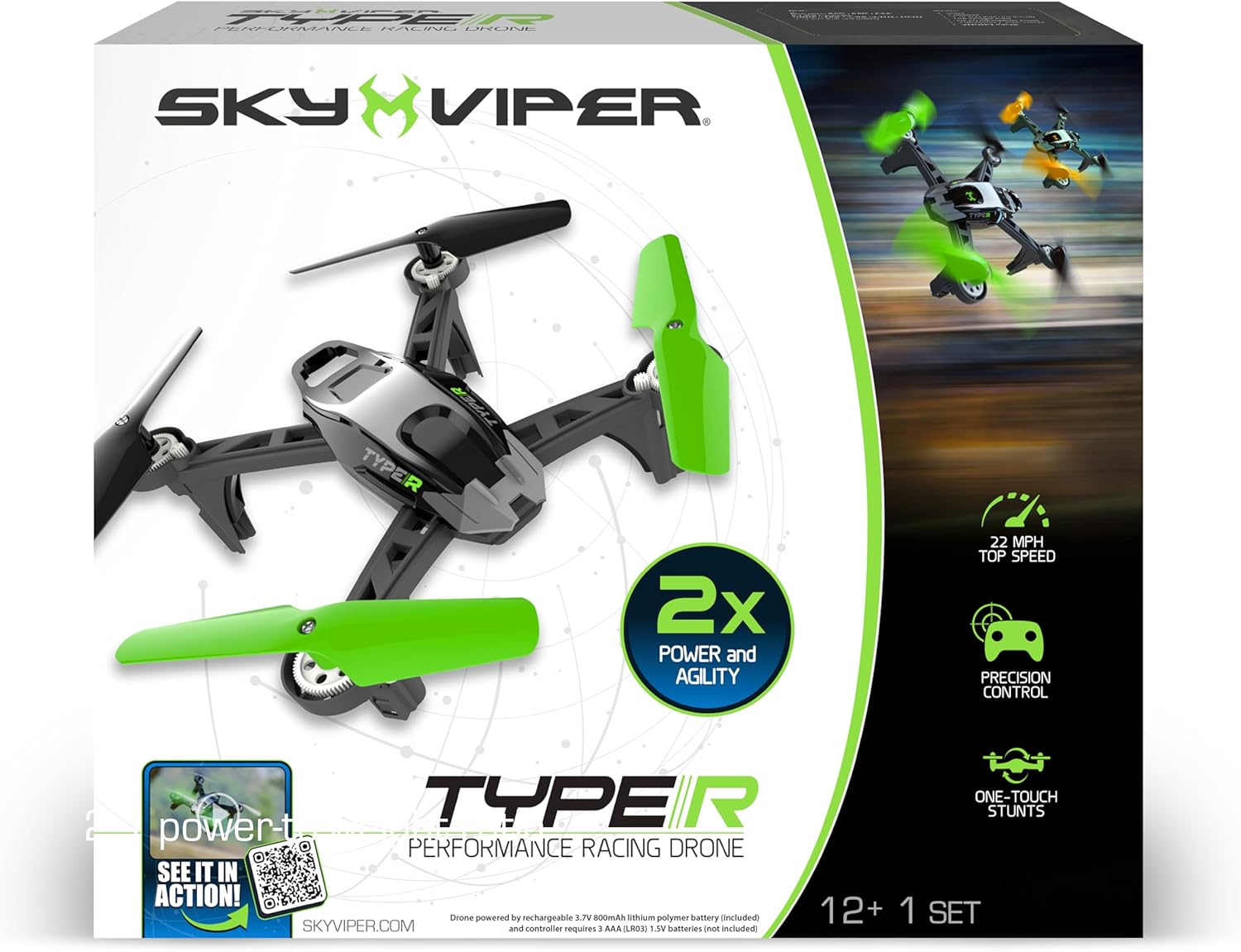 Sky Viper Type-R Racing Drone and its remote control.