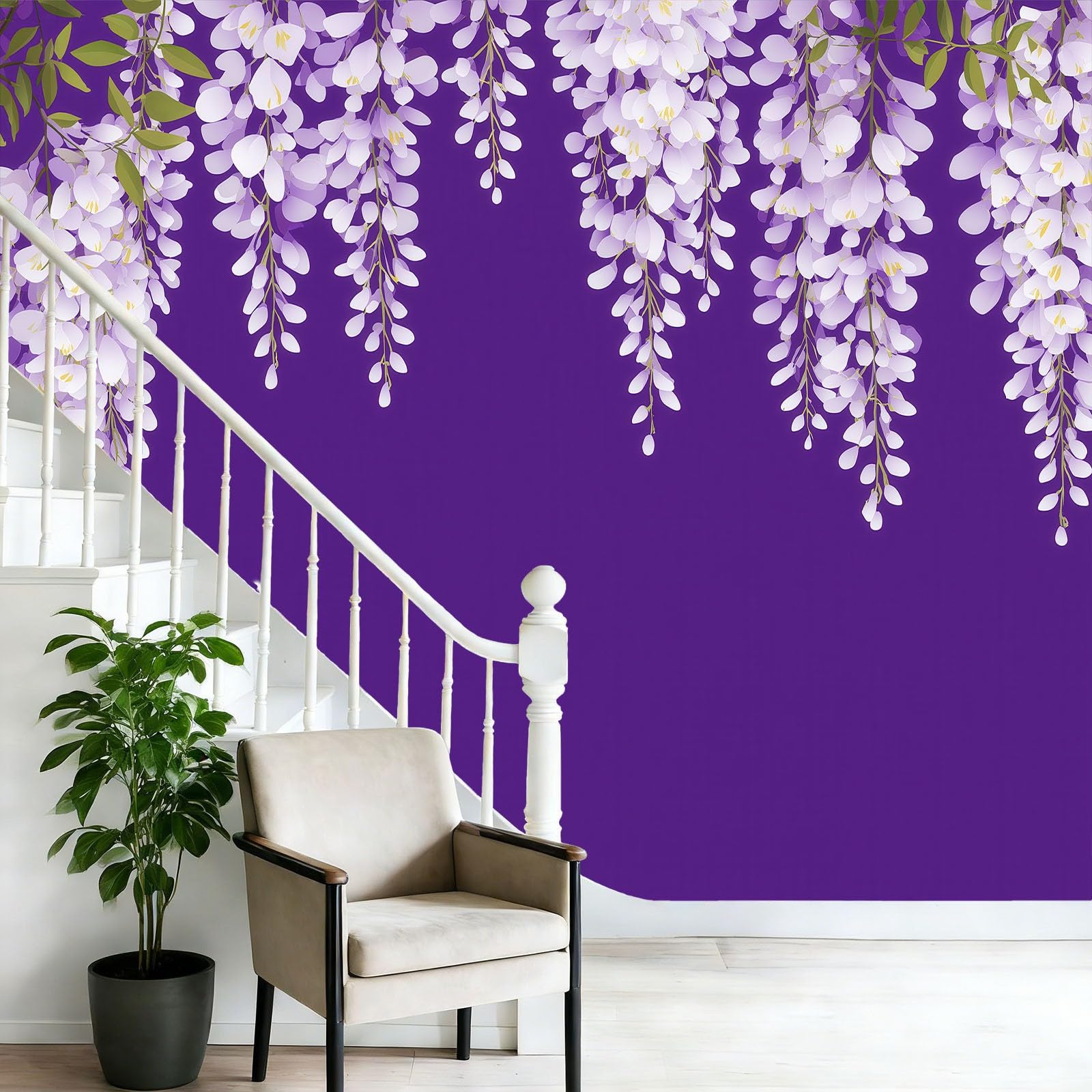 Fototapeta 250 x 175 cm ściany dekoracja salonu minimalistyczny design lawenda kwiaty rośliny do sypialni salonu tapeta z włókniny, fioletowy