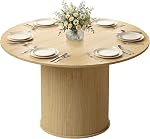 HOMCOM Table ronde pour 4-6, 47 Table de cuisine moderne minimaliste de pouce avec socle encastré, pour salle à manger salon, grain de bois noir