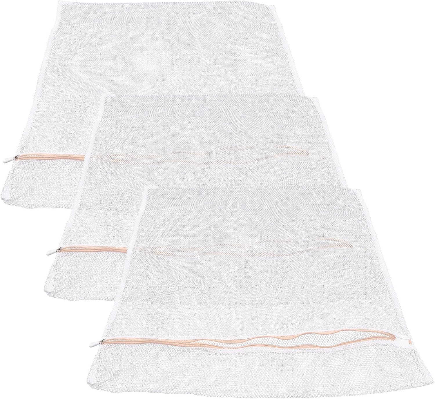 Delicate Laundry Mesh Bags 3Pcs Nylon Washing Pouches Zipper
